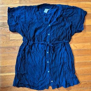 Osei Duro Indigo Blue Button Down Dress